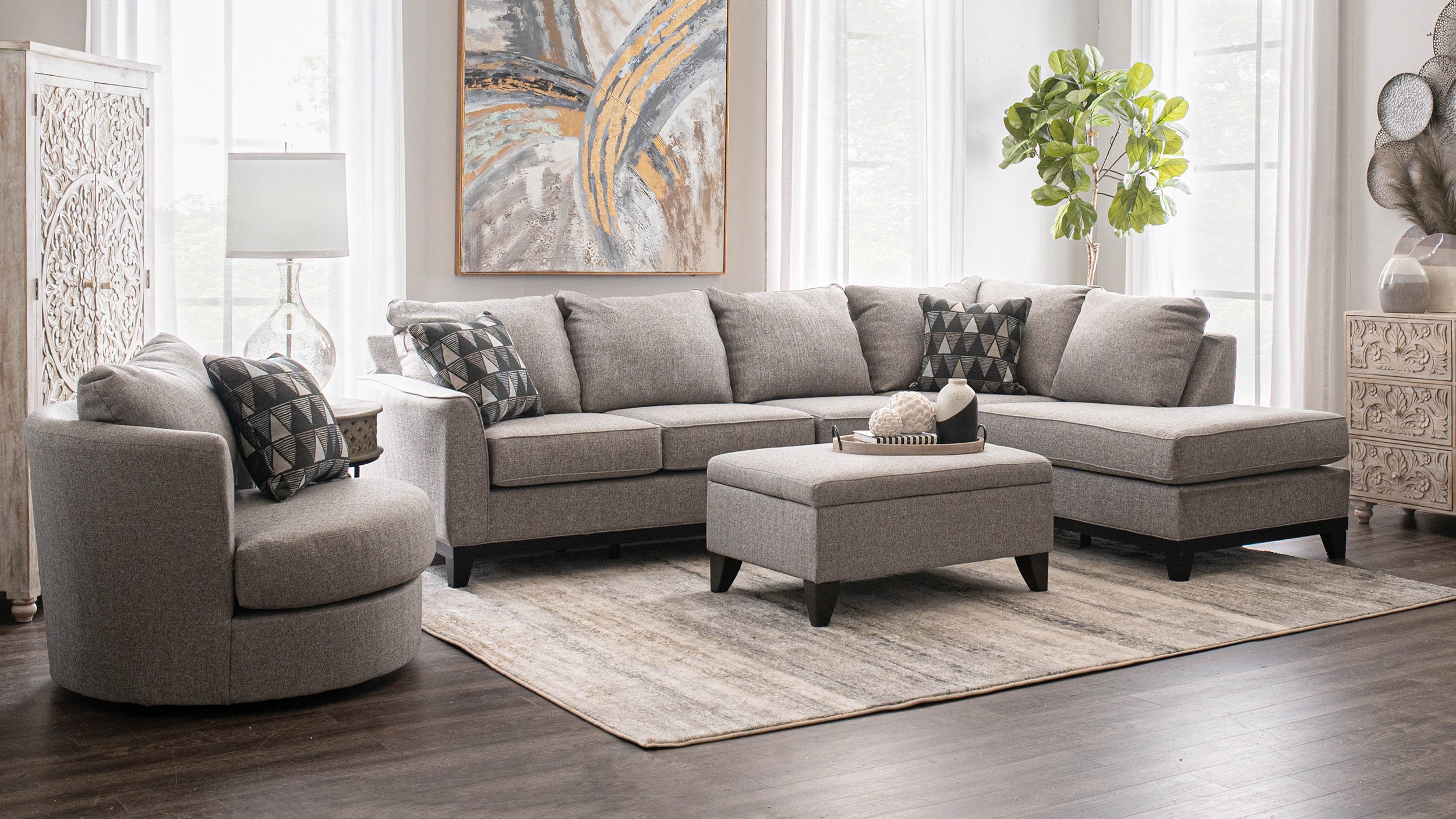 Emerson Slate Gray 2 Piece Sectional Sofa with RAF Chaise-2