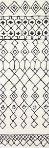3 x 8 Runner Ivory and Black Area Rug - Chelsea