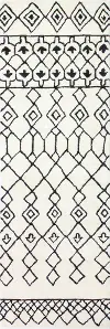 Ivory and Black 8 Foot Runner Rug - Chelsea