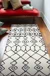 Ivory and Black 8 Foot Runner Rug - Chelsea-2