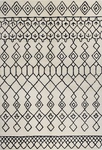 4 x 6 Small Ivory and Black Area Rug - Chelsea