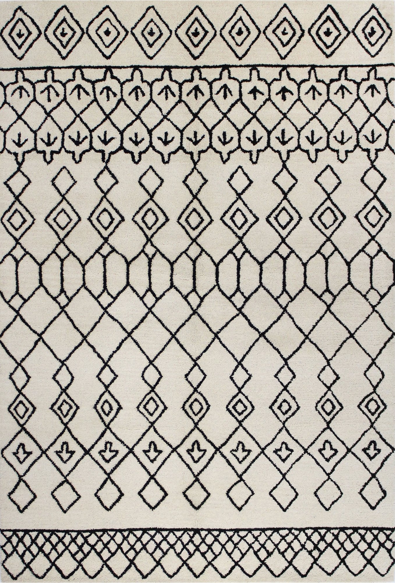 9 x 12 X-Large Ivory and Black Area Rug - Chelsea-1