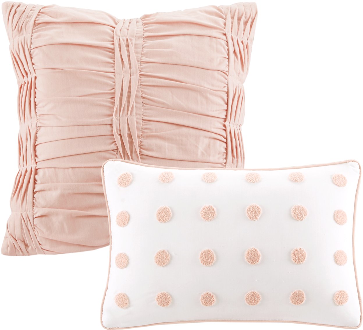 Pink Twin 5 Piece Brooklyn Cotton Jacquard Duvet Bedding Collection-5