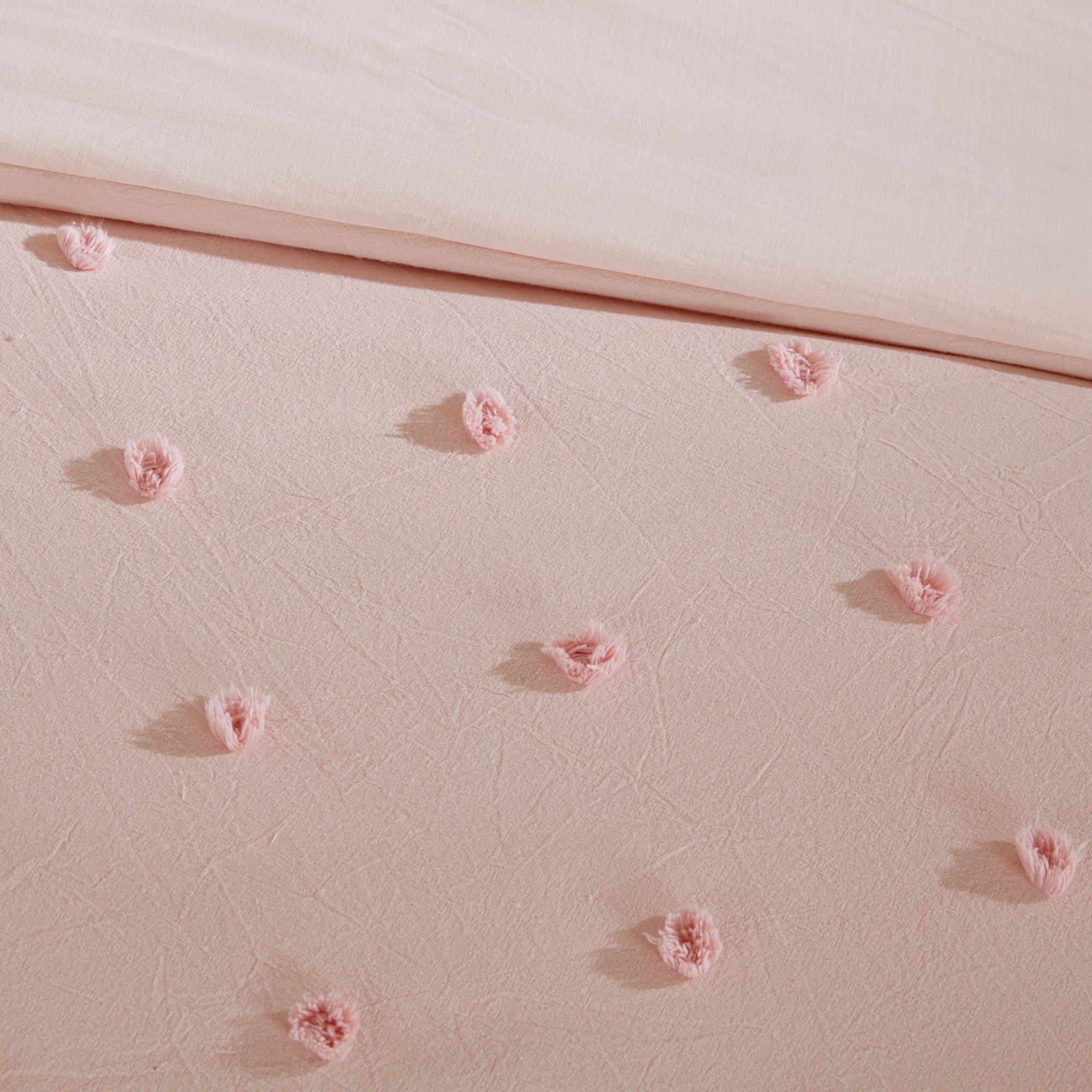 Pink Twin 5 Piece Brooklyn Cotton Jacquard Duvet Bedding Collection-8