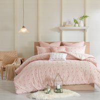 Pink Queen 7 Piece Brooklyn Cotton Jacquard Duvet Bedding Collection-3