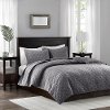 Harper Gray Velvet Queen 3 Piece Coverlet Bedding Collection-2