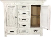 Rustic White Dresser with Lift-Top Gun Storage - Mansion