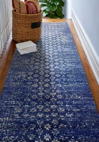 Dark Blue 8 Foot Runner Rug - Everek