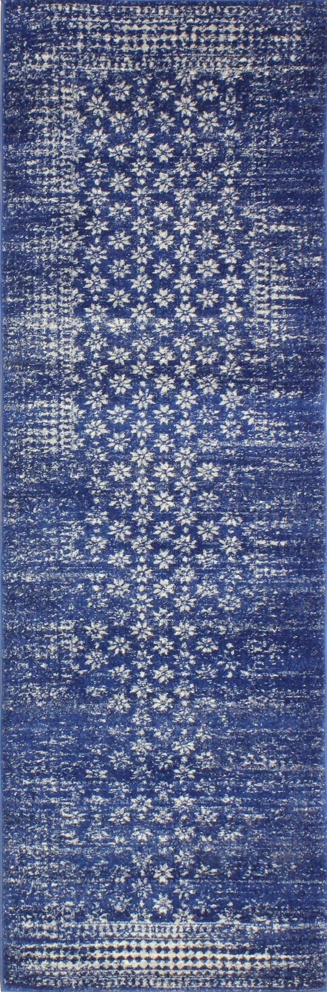 Dark Blue 8' Runner Rug - Everek-2