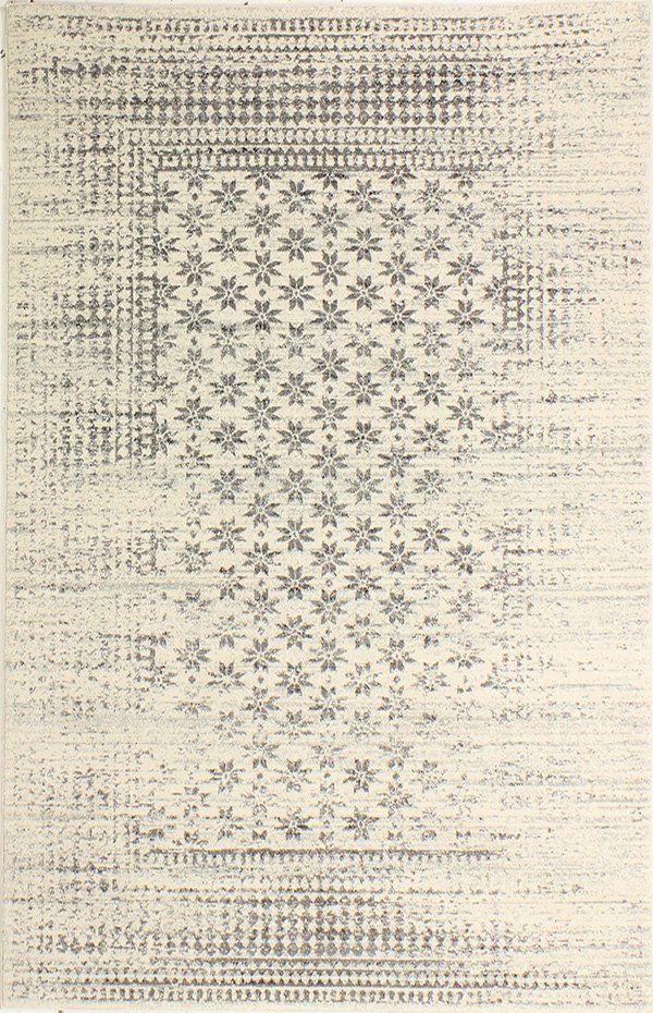Everek 4 x 6 Gray and Ivory Area Rug-1