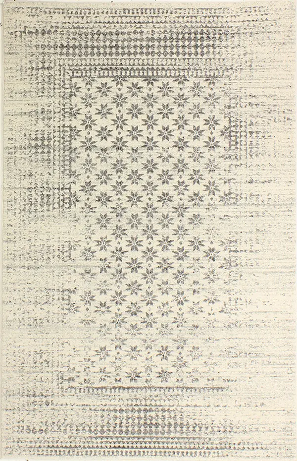 Everek 4 x 6 Gray and Ivory Area Rug-1