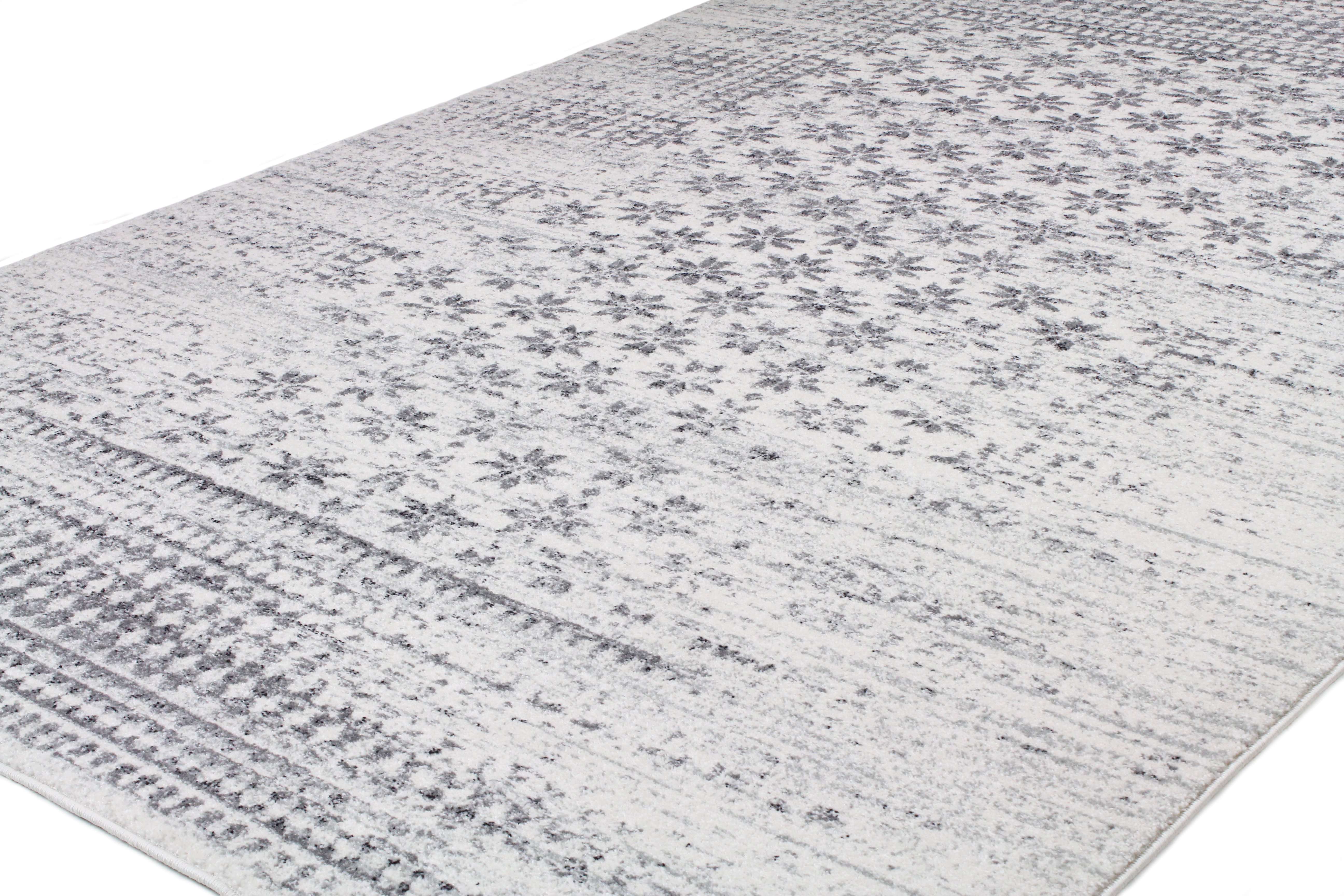 Everek 5 x 8 Gray and Ivory Area Rug-1
