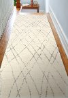 Ivory and Gray Area 8 Foot Runner Rug - Everek