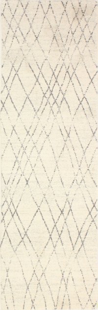 Ivory and Gray Area 8 Foot Runner Rug - Everek-2