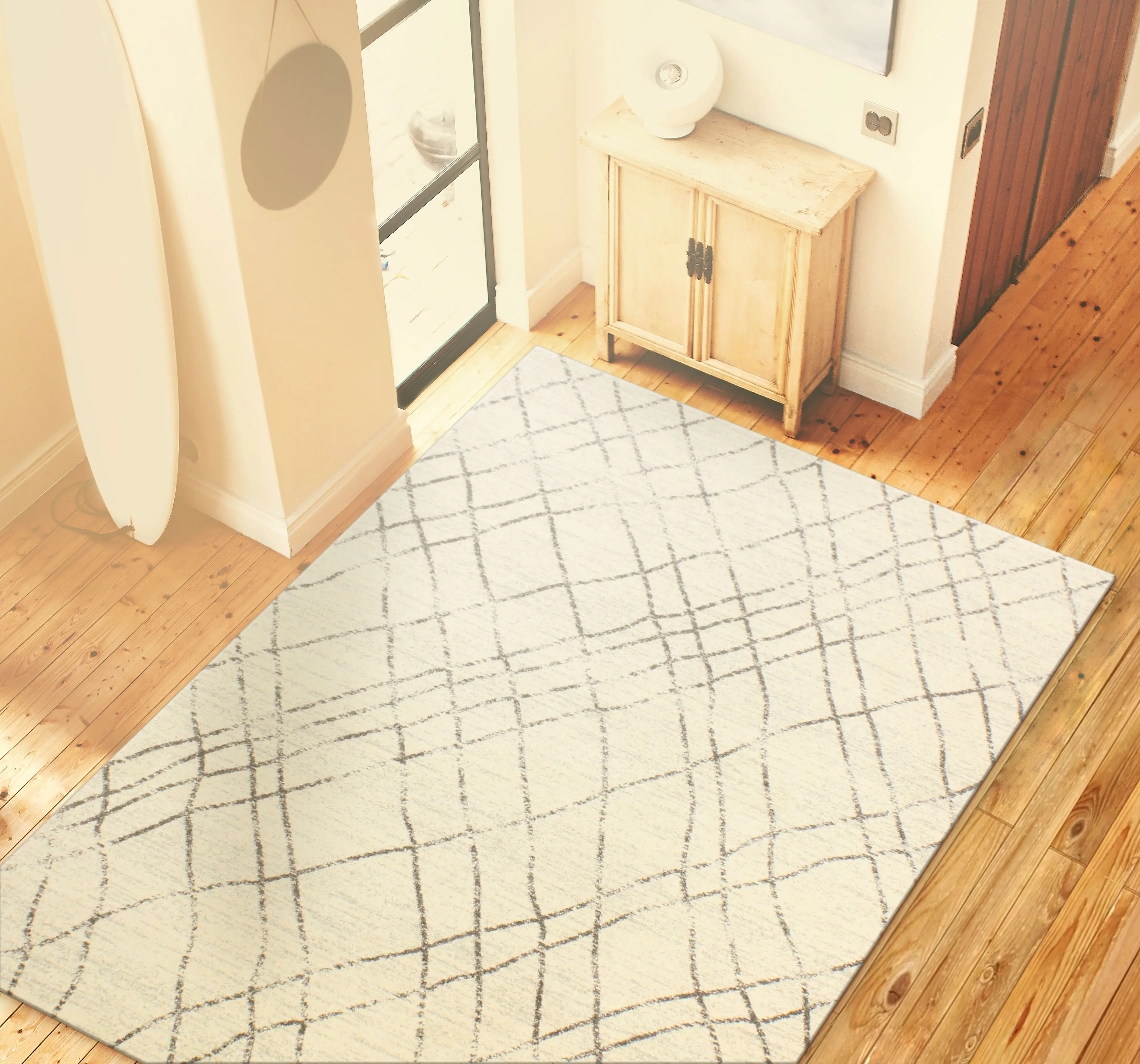 4 x 6 Small Ivory and Gray Area Rug - Everek-2