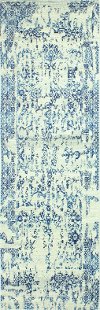 Ivory and Blue 8 Foot Runner Rug - Everek-2