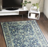 E110-DKBL-5X7.6-5394A 5 x 8 Medium Dark Navy Blue Rug - Everek-3
