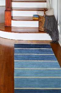 Blue Transitional 8 Foot Runner Rug - Contempo-2