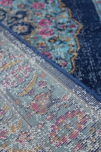 Dark Blue 8 Foot Runner Rug - Heritage