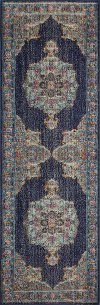 Dark Blue 8 Foot Runner Rug - Heritage-5