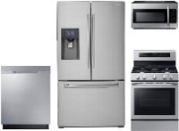 S/S-4PC-SUGAP-GASKT Samsung 4 Piece Kitchen Appliance Package with Gas Range - Stainless Steel
