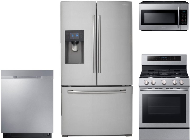 Samsung 4 Piece Kitchen Appliance Package With Gas Range   Stainless Steel Rcwilley Image1~800 