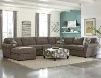 KIT Brown 4 Piece Sectional Sofa with LAF Chaise - Orion