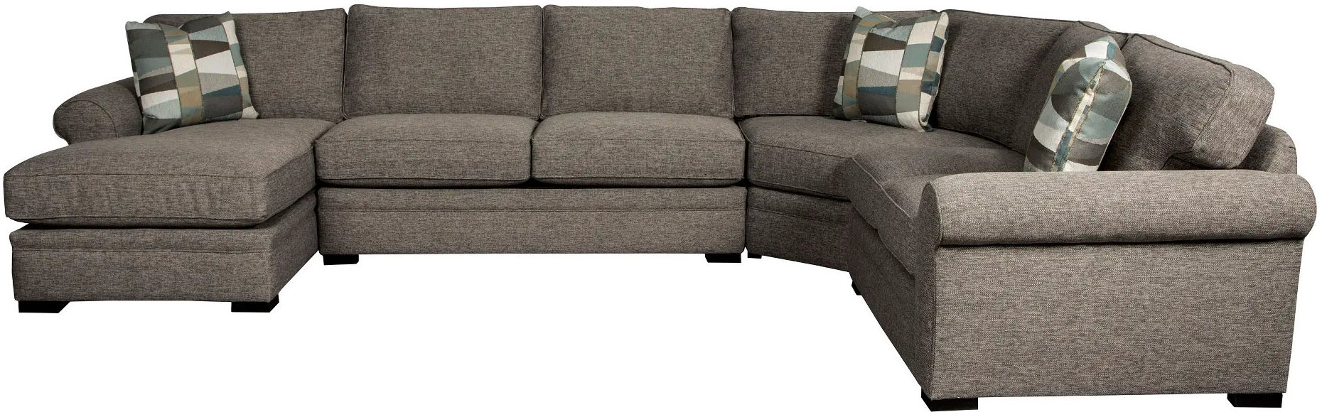KIT Brown 4 Piece Sectional Sofa with LAF Chaise - Orion-2