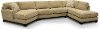 Beige 3 Piece Sectional Sofa with RAF Chaise - Pisces