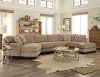Beige 3 Piece Sectional Sofa with RAF Chaise - Pisces-2