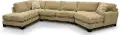 Beige 3 Piece Sectional Sofa with LAF Chaise - Pisces