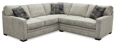 Contemporary Gray 2 Piece Sectional Sofa with RAF Loveseat - Juno