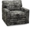 Casual Contemporary Luxe Dark Gray Swivel Chair - Juno