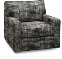 Casual Contemporary Luxe Dark Gray Swivel Chair - Juno