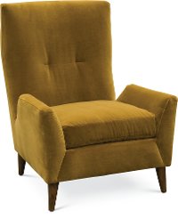 Mid-Century Modern Marzipan Yellow Wing Chair - Kelsey