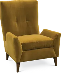 031-68 Mid Century Modern Marzipan Yellow Wing Chair - Kelsey