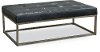 Modern Granite Gray Leather Cocktail Ottoman - Xander