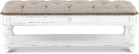 Magnolia Manor Antique White Traditional Upholstered Bed Bench