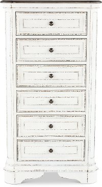 Magnolia Manor Traditional Antique White Lingerie Chest