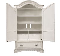 Antique White Traditional Armoire - Magnolia Manor-2