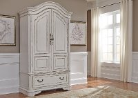 Magnolia Manor Antique White Traditional Armoire
