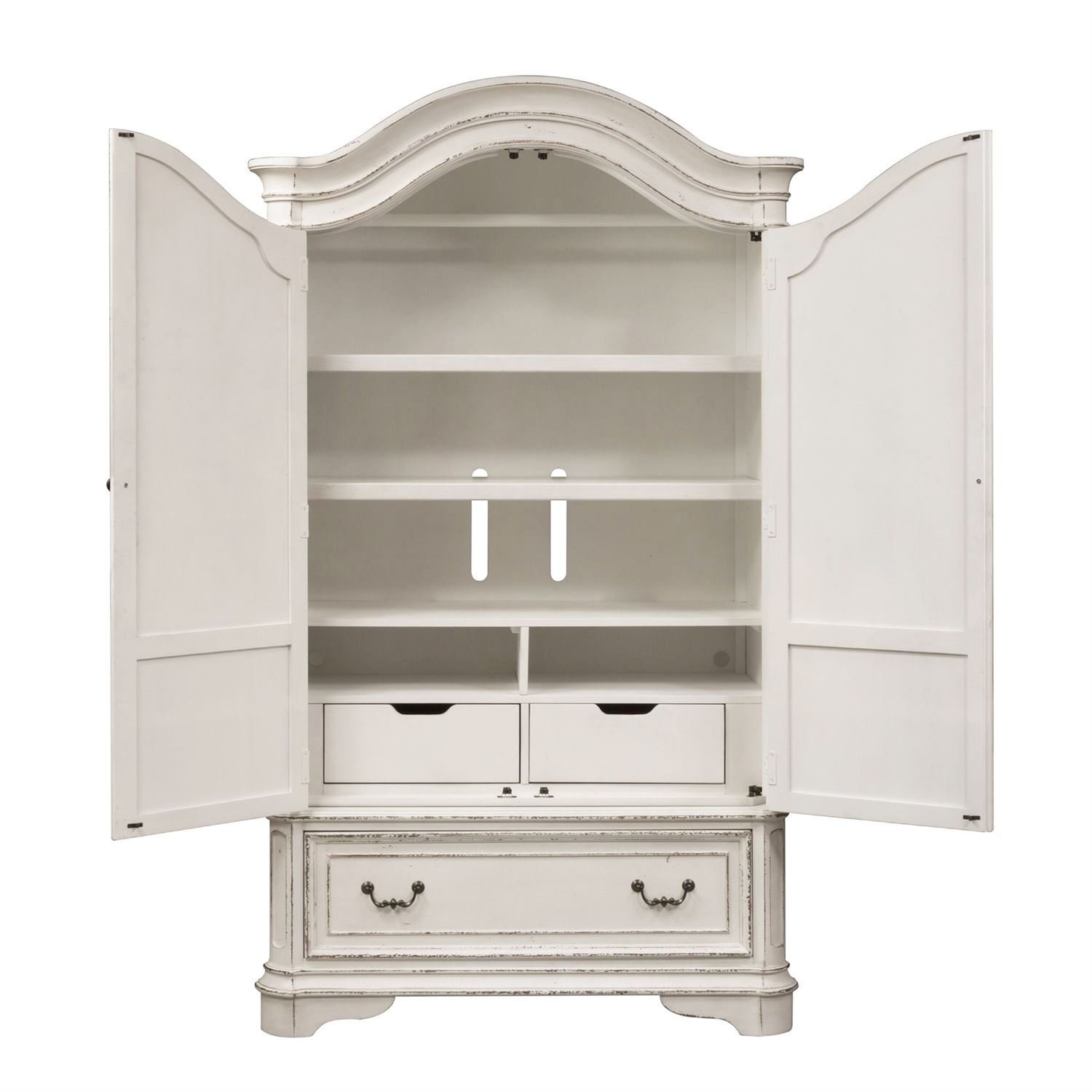 Magnolia Manor Antique White Traditional Armoire-2