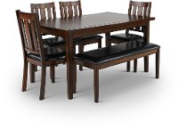 Dark Cherry 6 Piece Dining Set - Del Mar