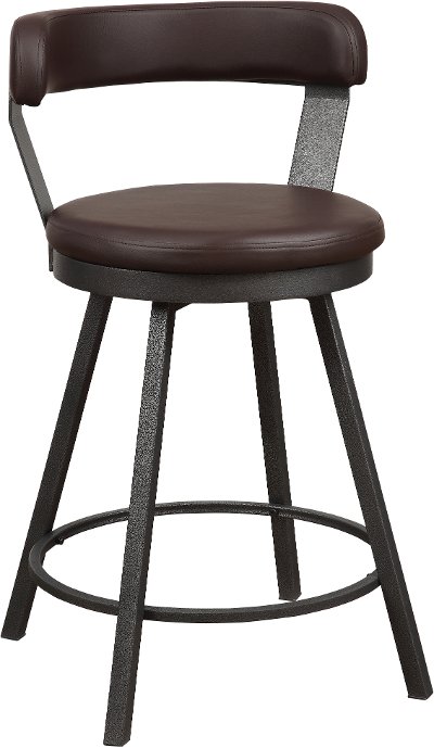Appert Espresso Brown Modern Swivel Counter Height Stool