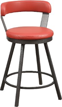 Retro Red Modern Swivel Counter Height Stool - Appert