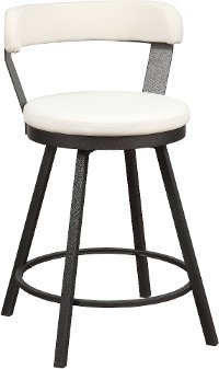 Gunmetal and White Modern Counter Height Stool - Appert