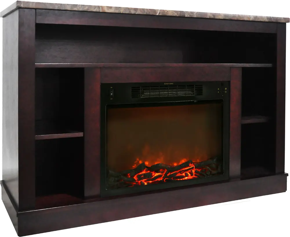 CAM5021-1MAH Mahogany Electric Fireplace with Mantel (47 Inch) - Seville-1