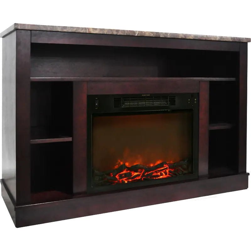 CAM5021-1MAH Mahogany Electric Fireplace with Mantel (47 Inch) - Seville
