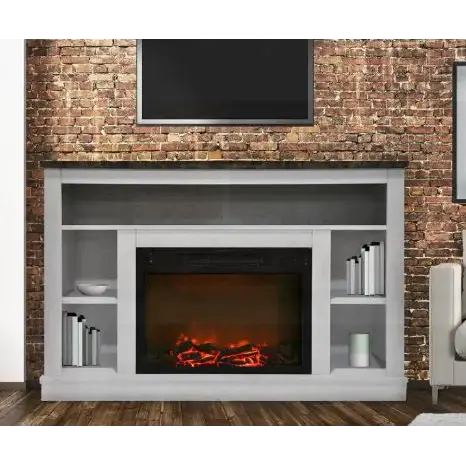 CAM5021-1WHT White Electric Fireplace with Mantel (47 Inch) - Seville