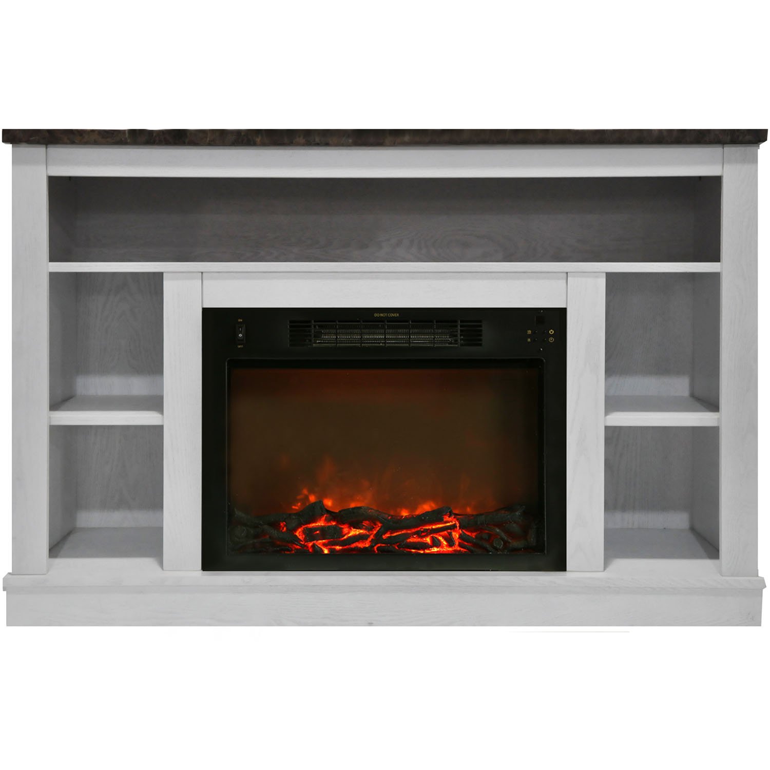CAM5021-1WHT White Electric Fireplace with Mantel (47 Inch) - Seville-2